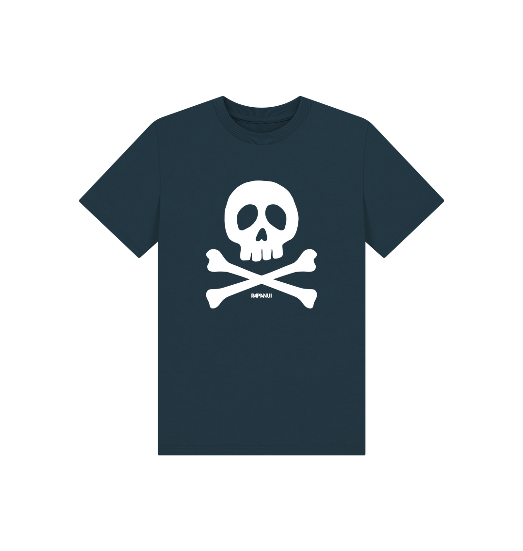 Denim Blue Printed Kids T-Shirt Front
