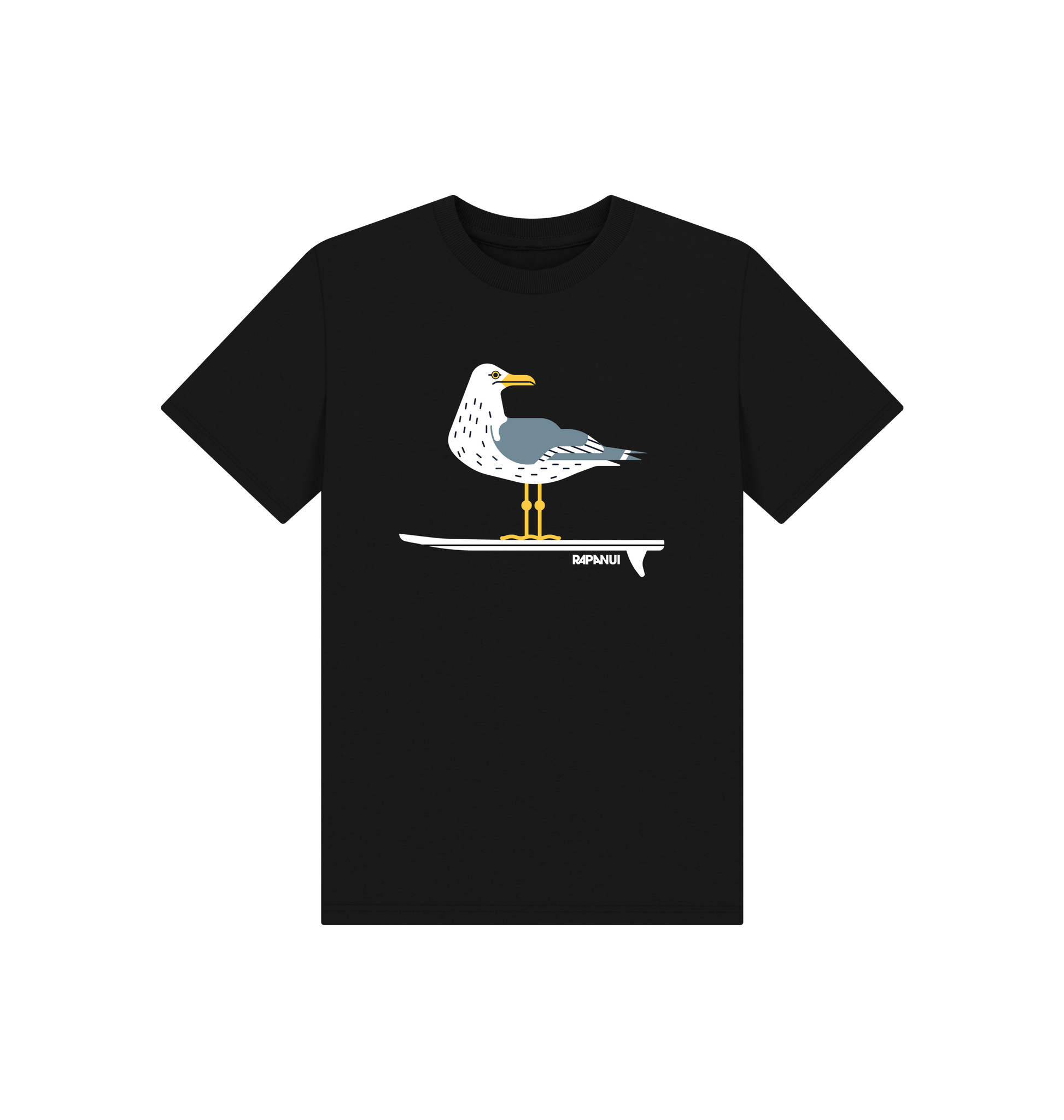 Black Printed Kids T-Shirt Front