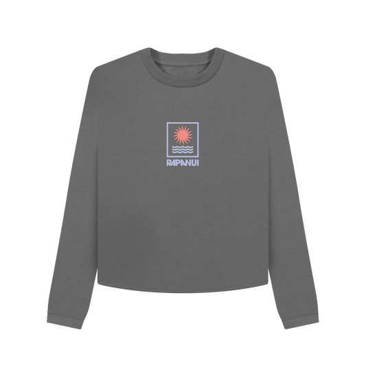 Slate Grey Printed Boxy Jumpers