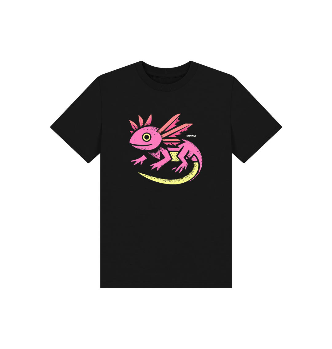 Black Printed Kids T-Shirt Front