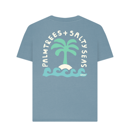 Stone Blue Printed T-shirt Back