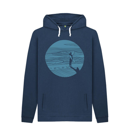 Navy Printed Hoody