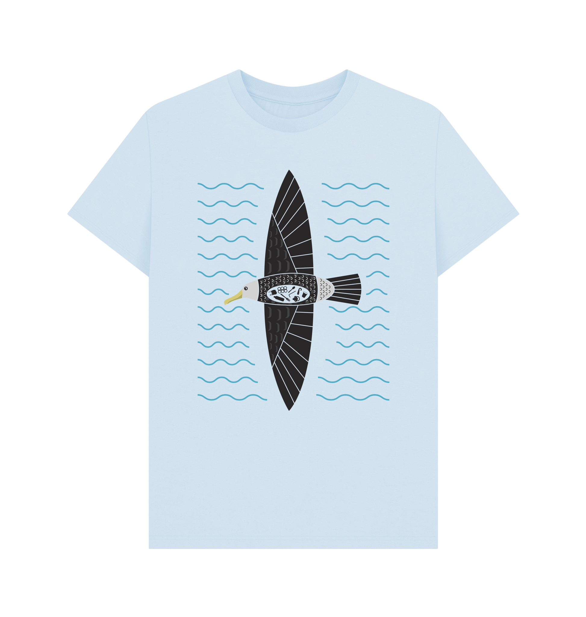Sky Blue Printed T-shirt Front