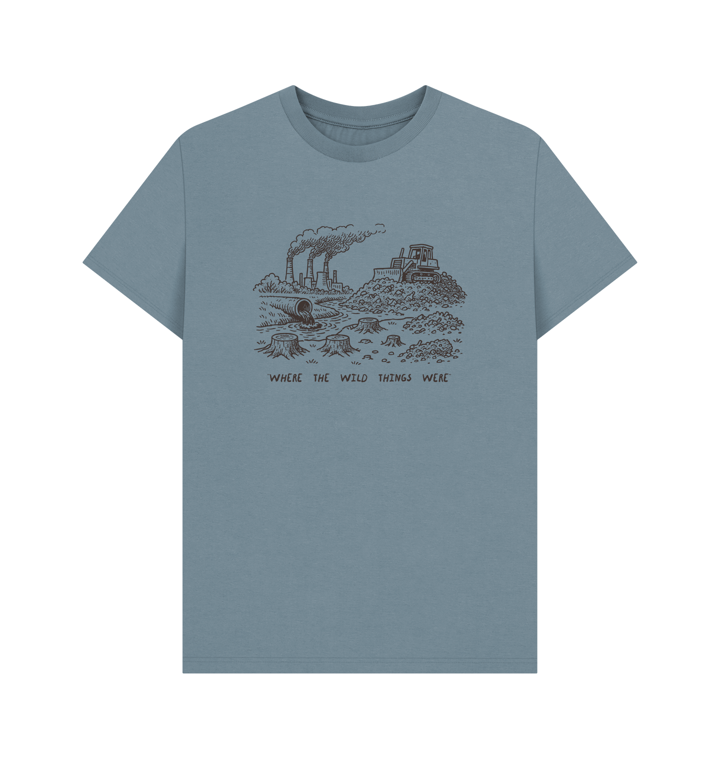 Stone Blue Printed T-shirt Front