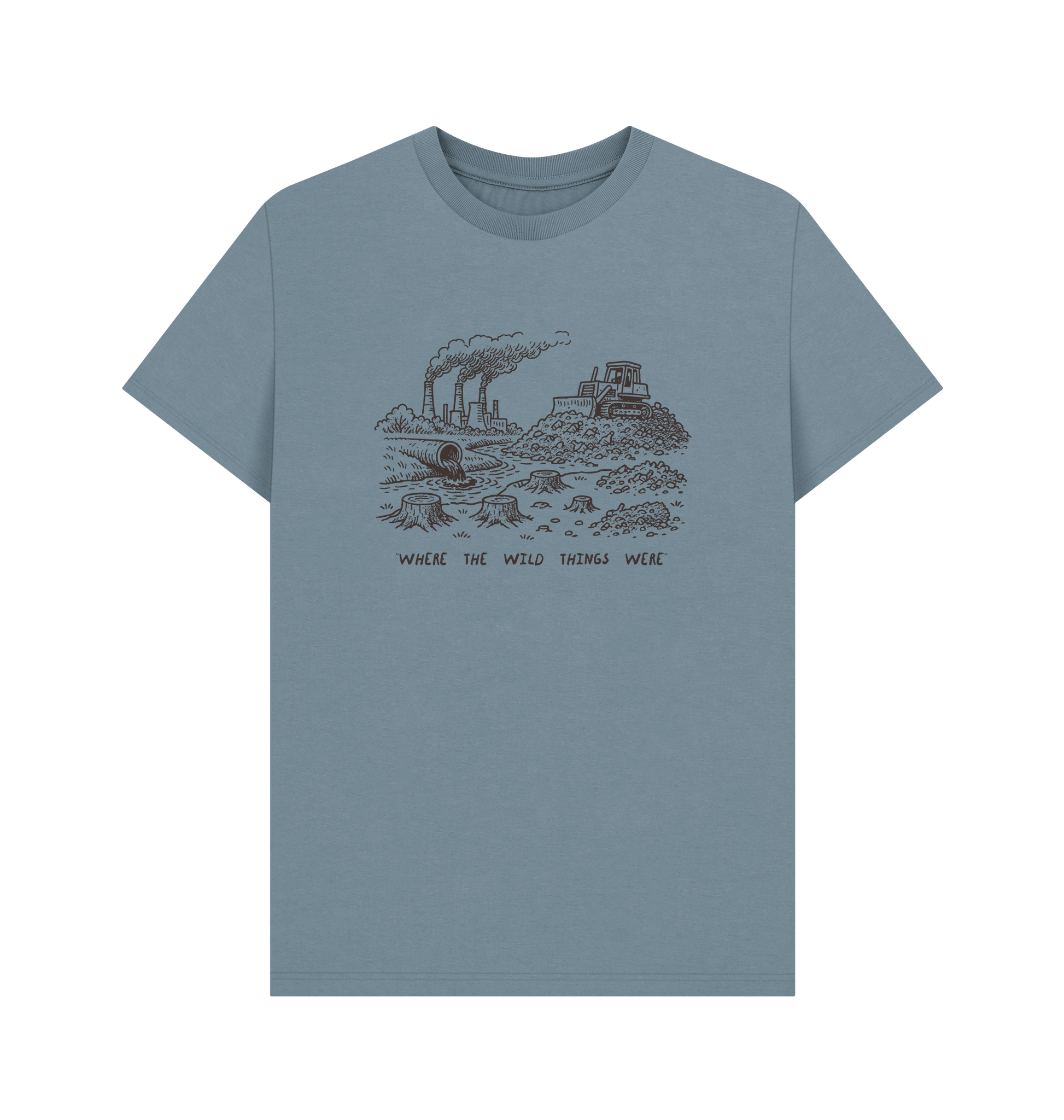 Stone Blue Printed T-shirt Front