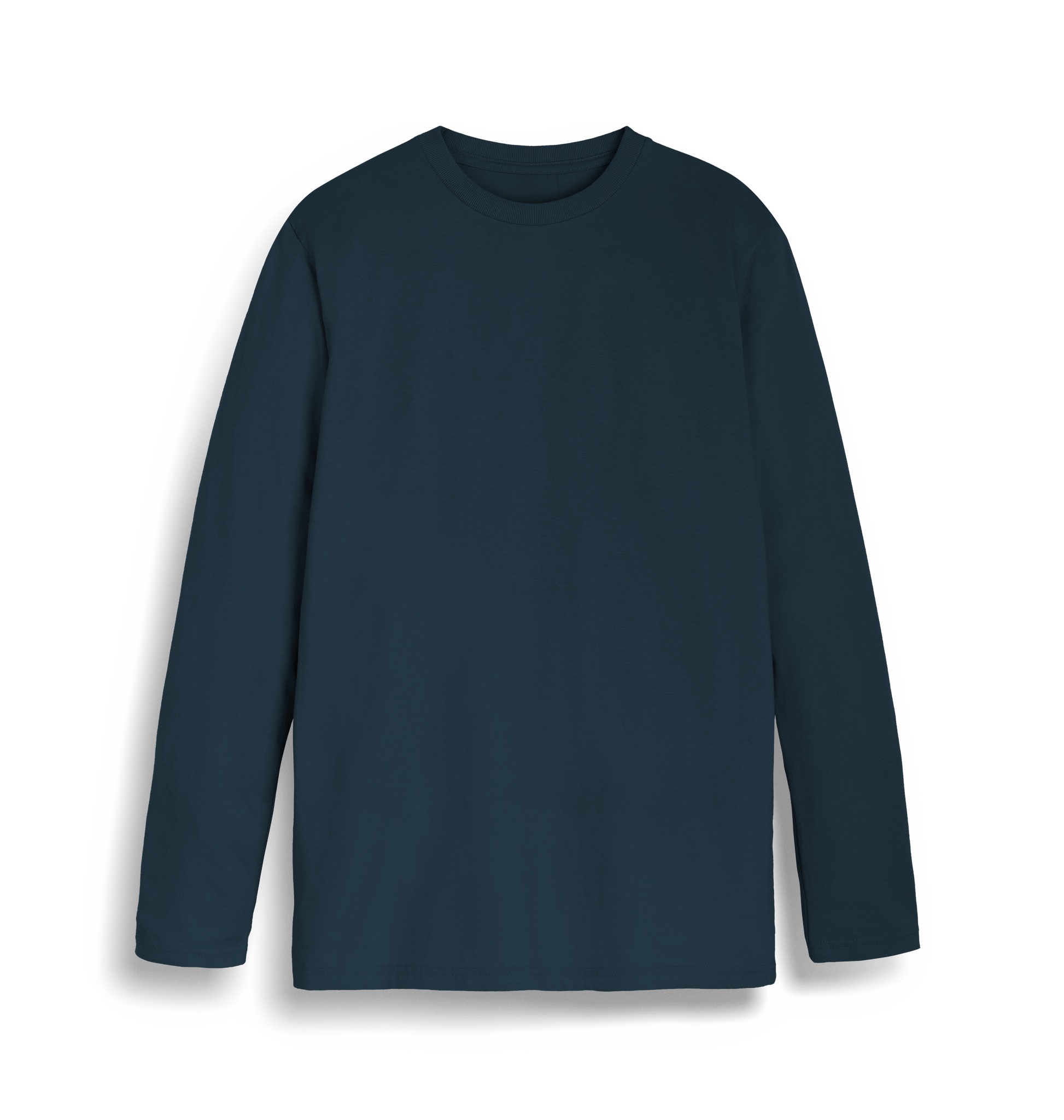 Denim Blue Printed Long Sleeve T Shirt Front