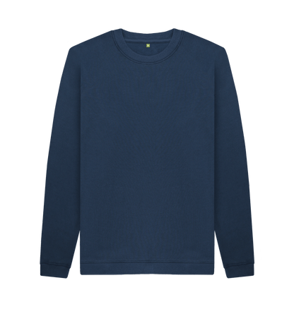 Navy Blue Printed Sweater Front