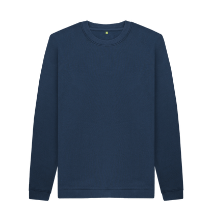 Navy Blue Printed Sweater Front