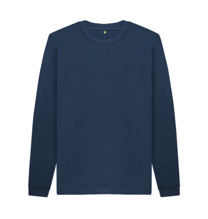 Navy Blue Printed Sweater Front