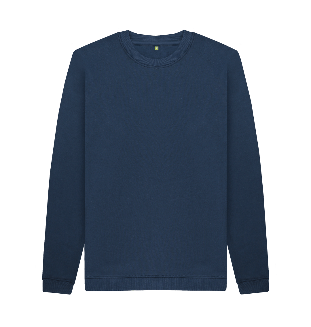Navy Blue Printed Sweater Front