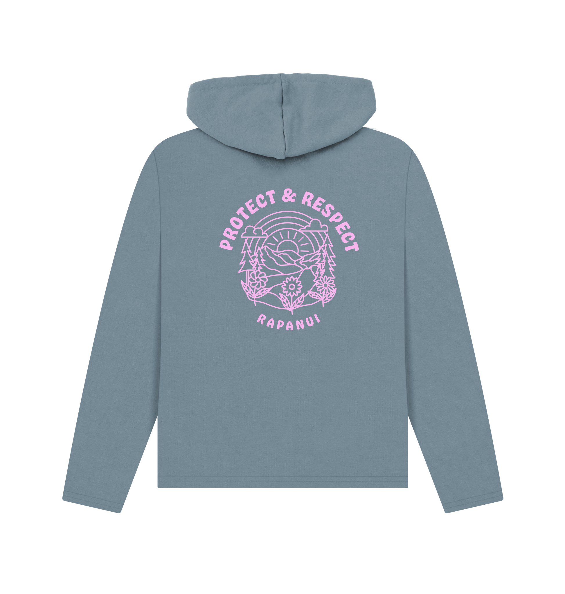 Stone Blue Printed Hoody Back