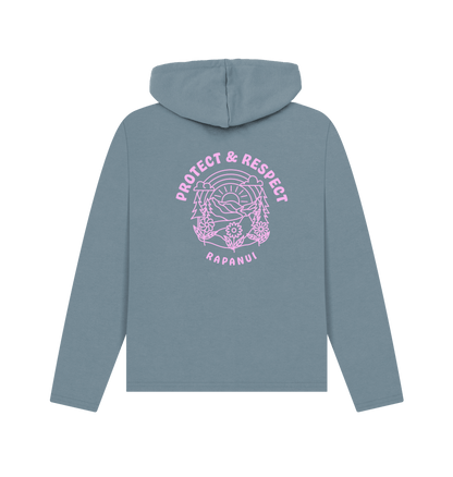 Stone Blue Printed Hoody Back