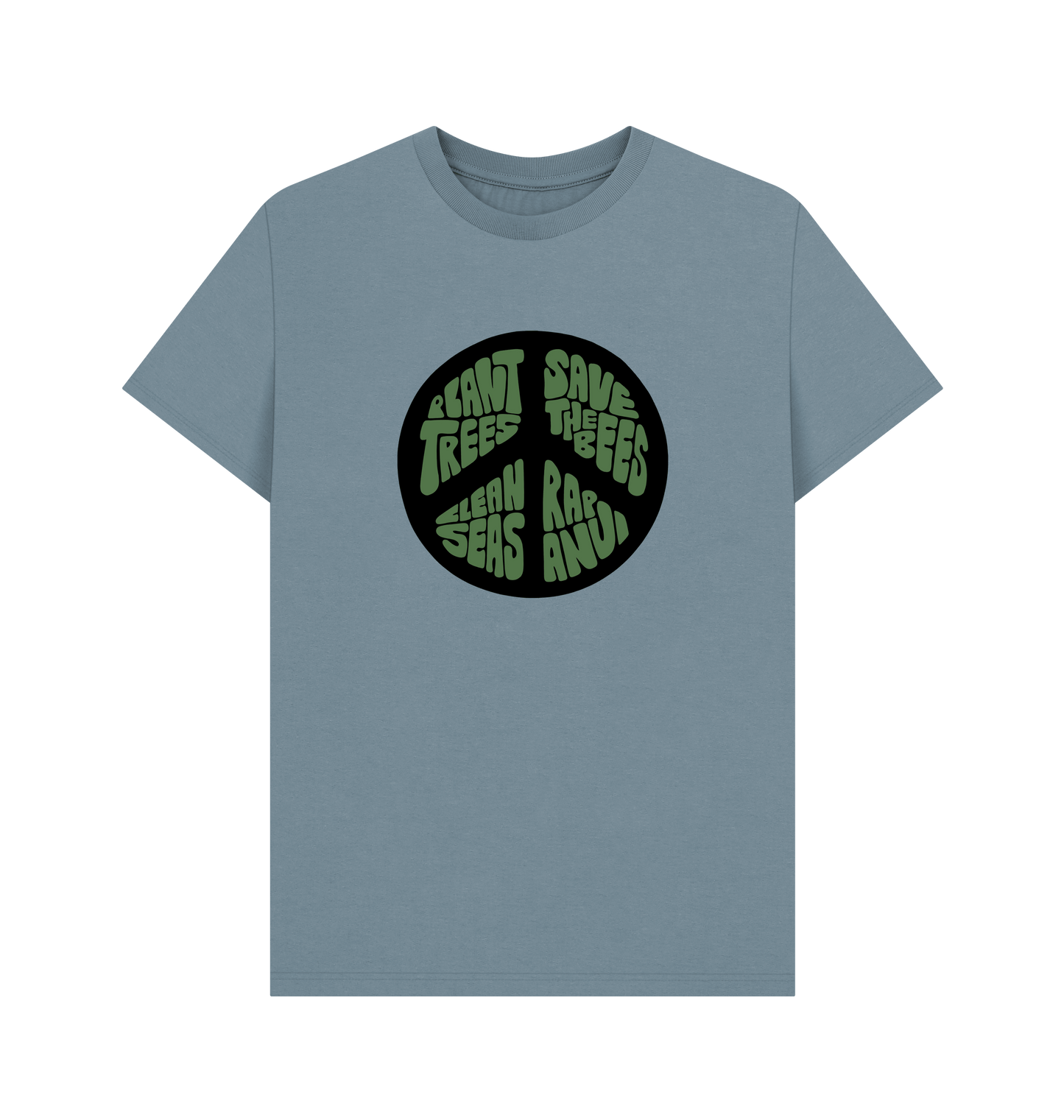 Stone Blue Printed T-shirt Front