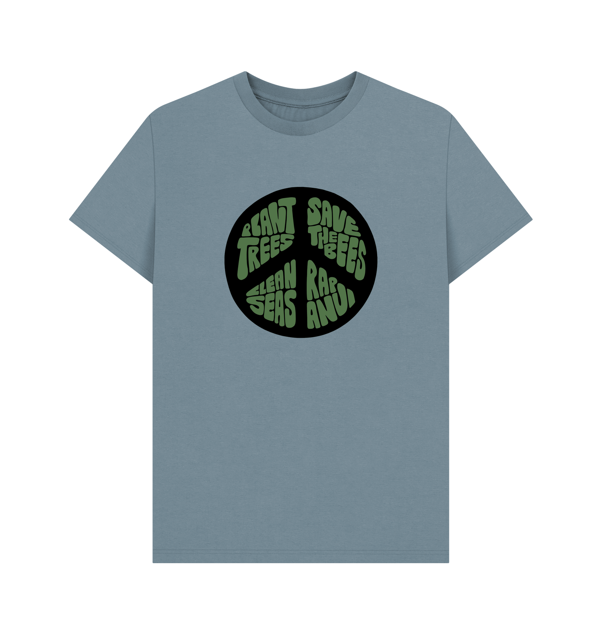 Stone Blue Printed T-shirt Front