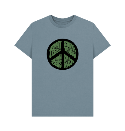 Stone Blue Printed T-shirt Front