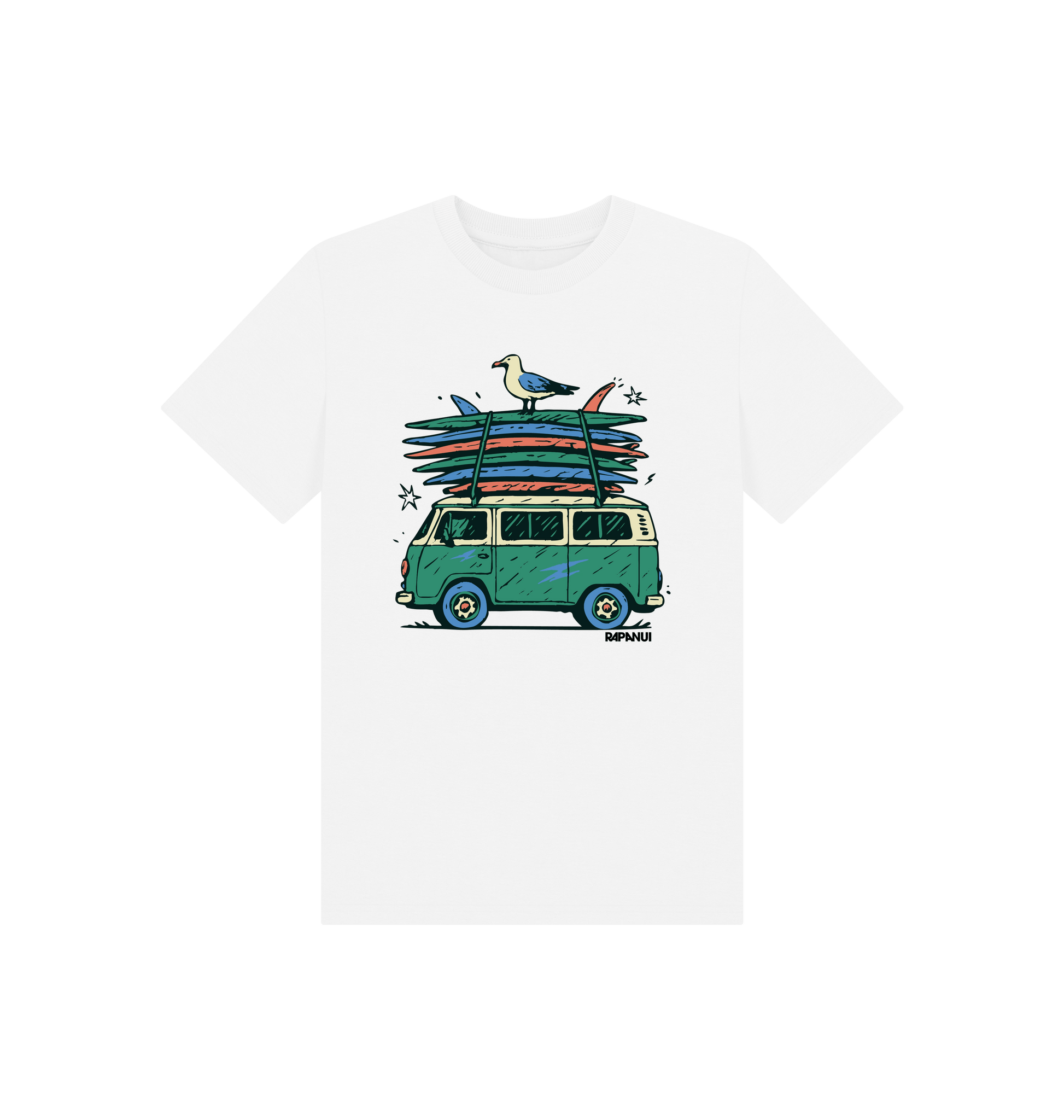 White Printed Kids T-Shirt Front