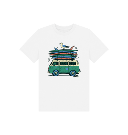 White Printed Kids T-Shirt Front