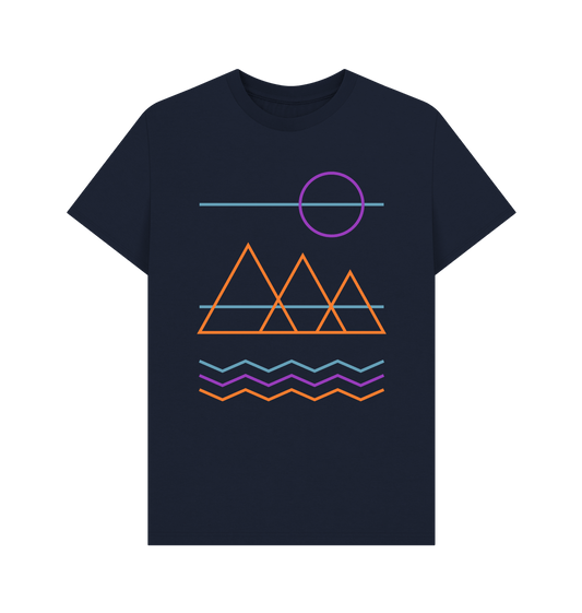 Navy Blue Printed T-shirt Front