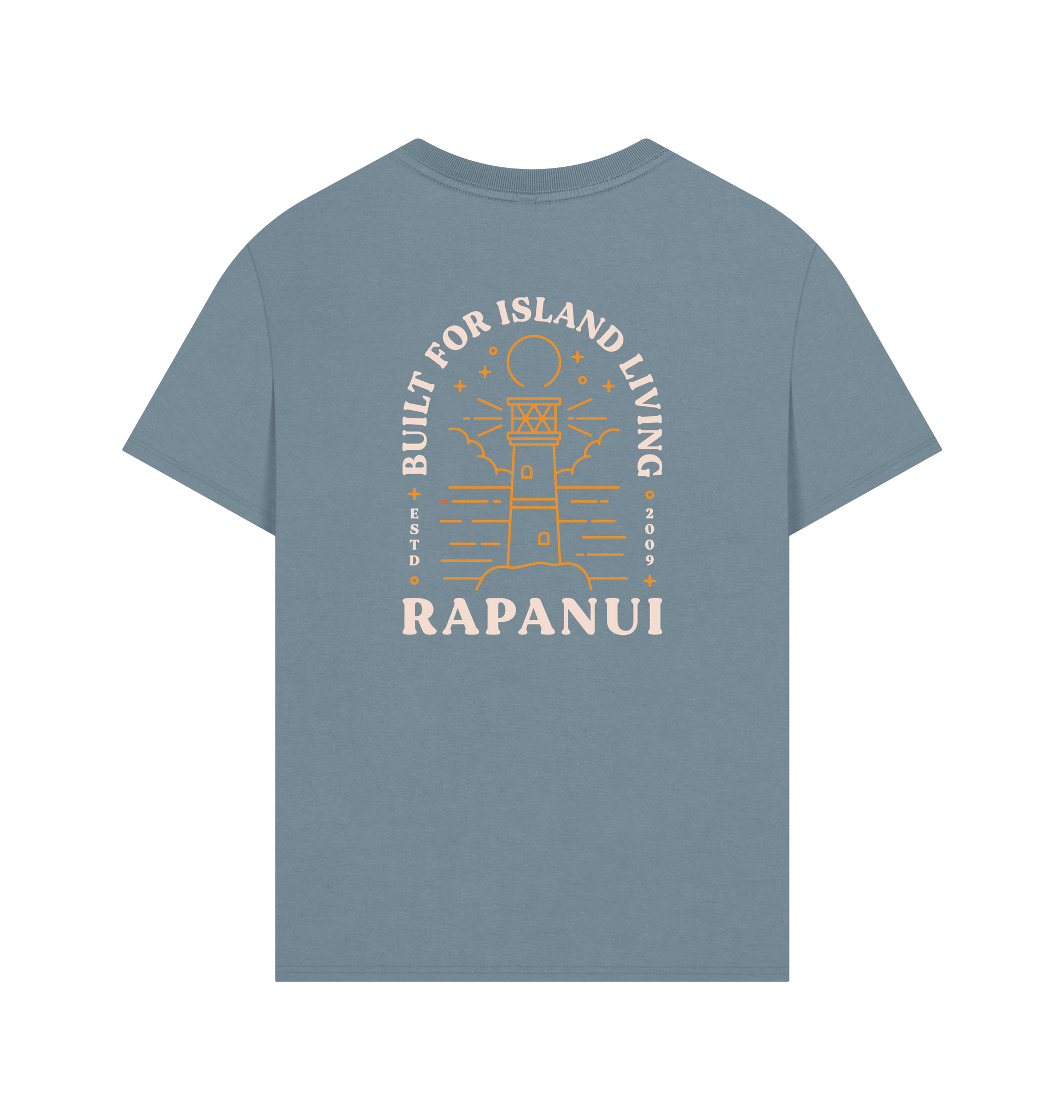 Stone Blue Printed T-shirt Back