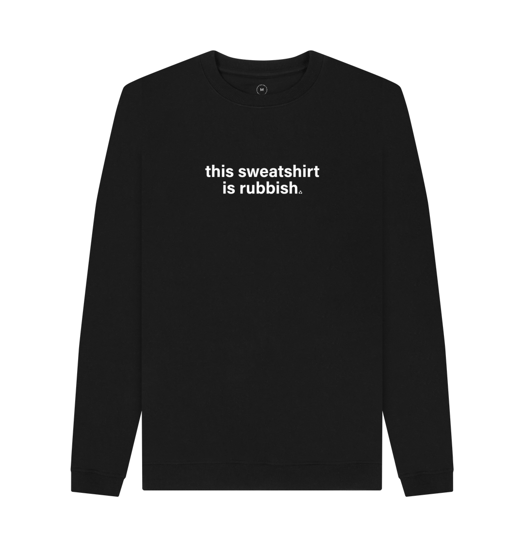 Black Recycled Printed Sweater Front