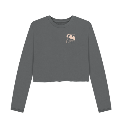 Slate Grey Printed Boxy Jumpers Front