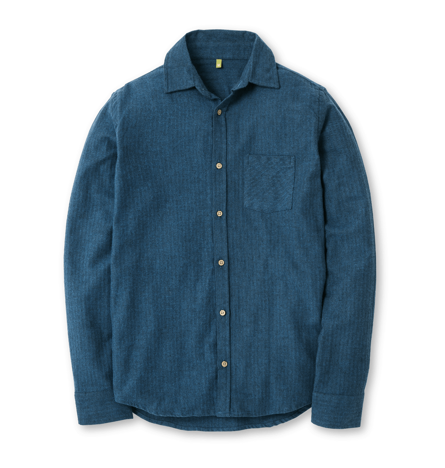 Herringbone Blue Flannel Shirt Front