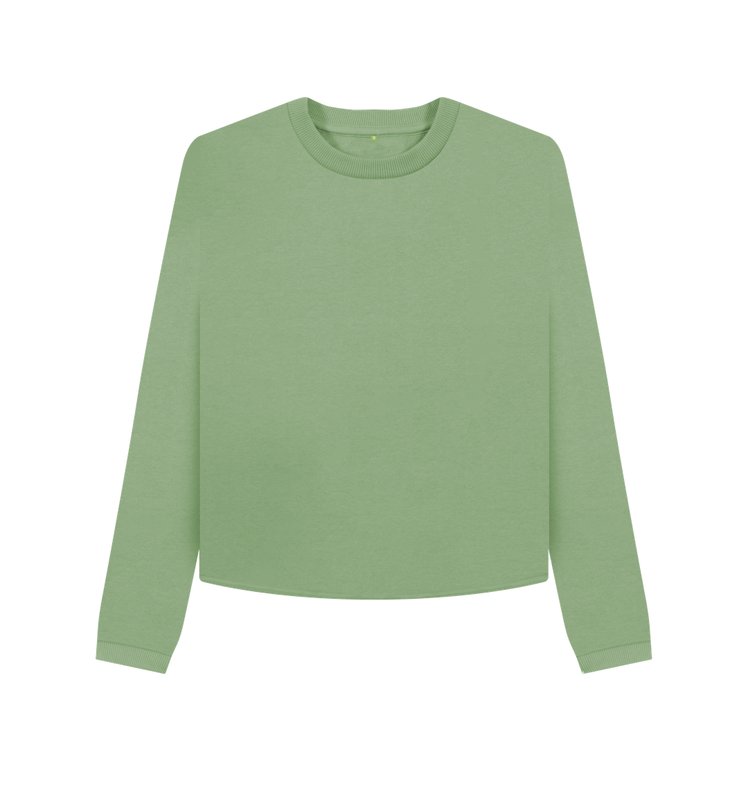 Sage Printed Boxy Jumpers Front