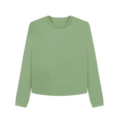 Sage Printed Boxy Jumpers Front