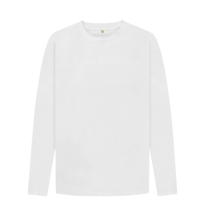 White Printed Long Sleeve T Shirt Front