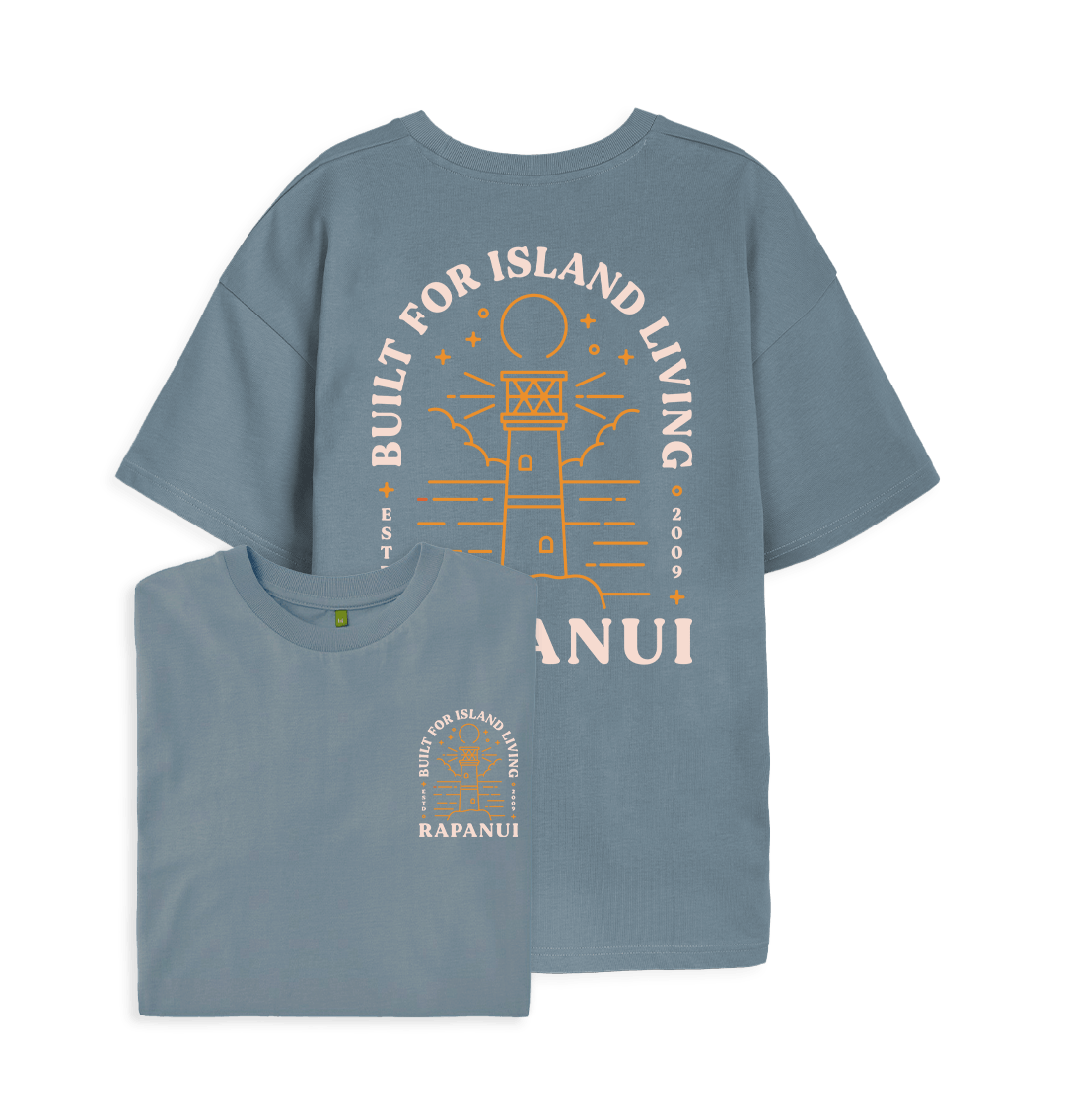 Stone Blue Printed T-shirt Front
