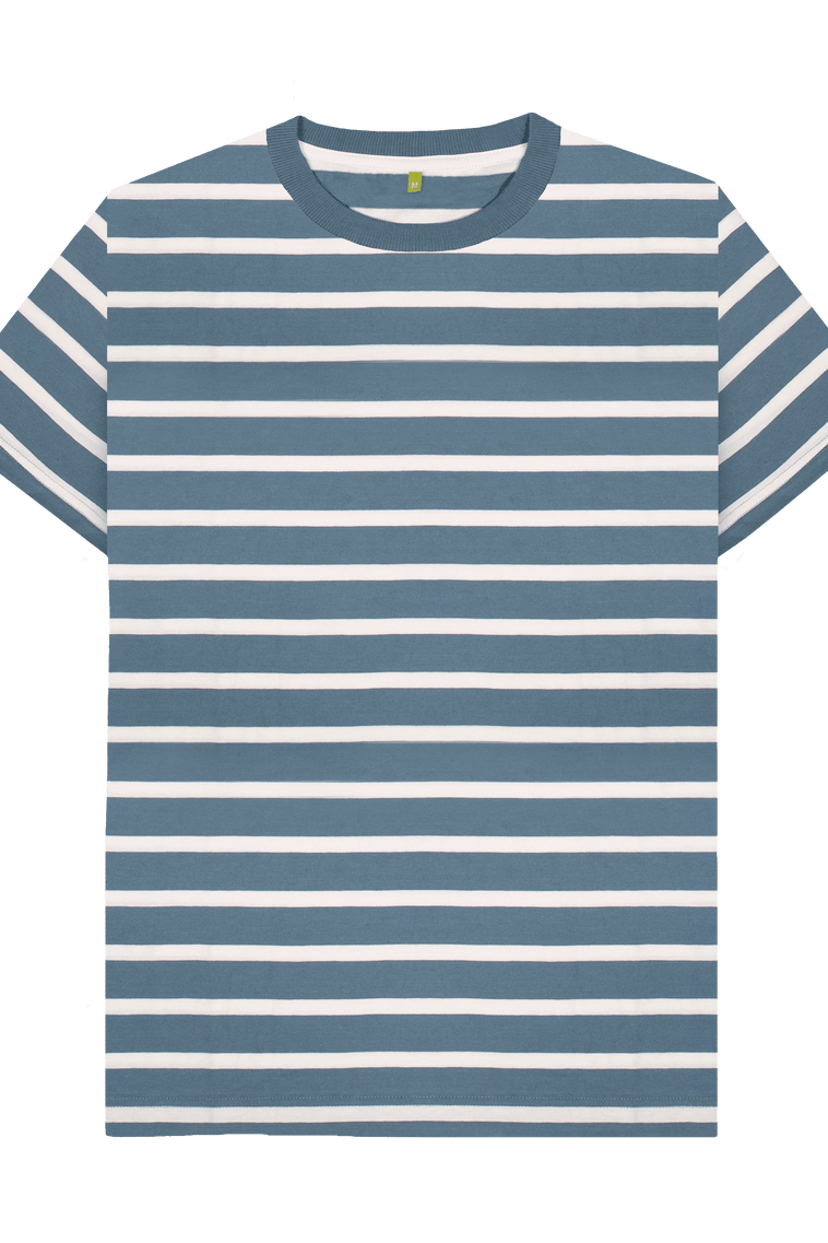 Blue Stripes Printed Premium T-Shirt