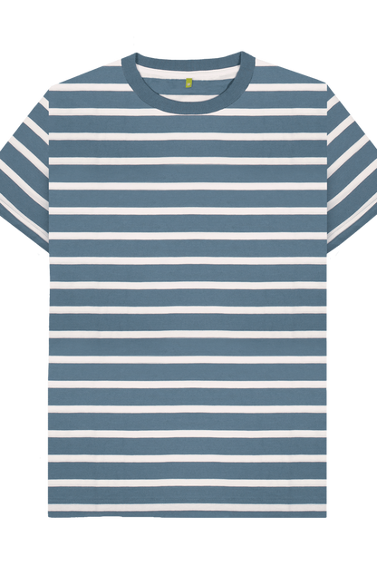 Blue Stripes Printed Premium T-Shirt