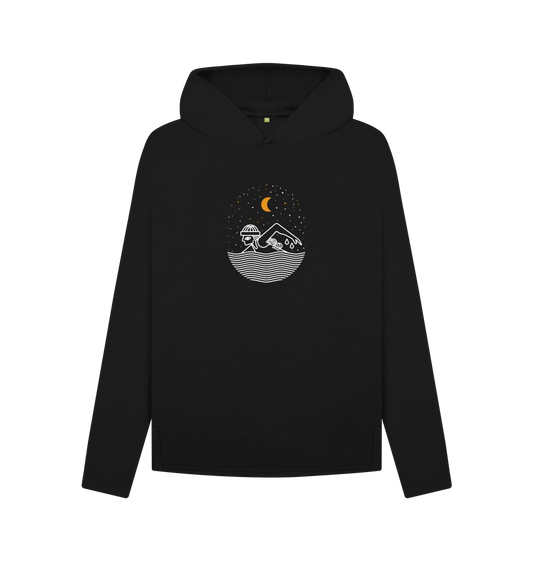 Black Printed Hoody Front