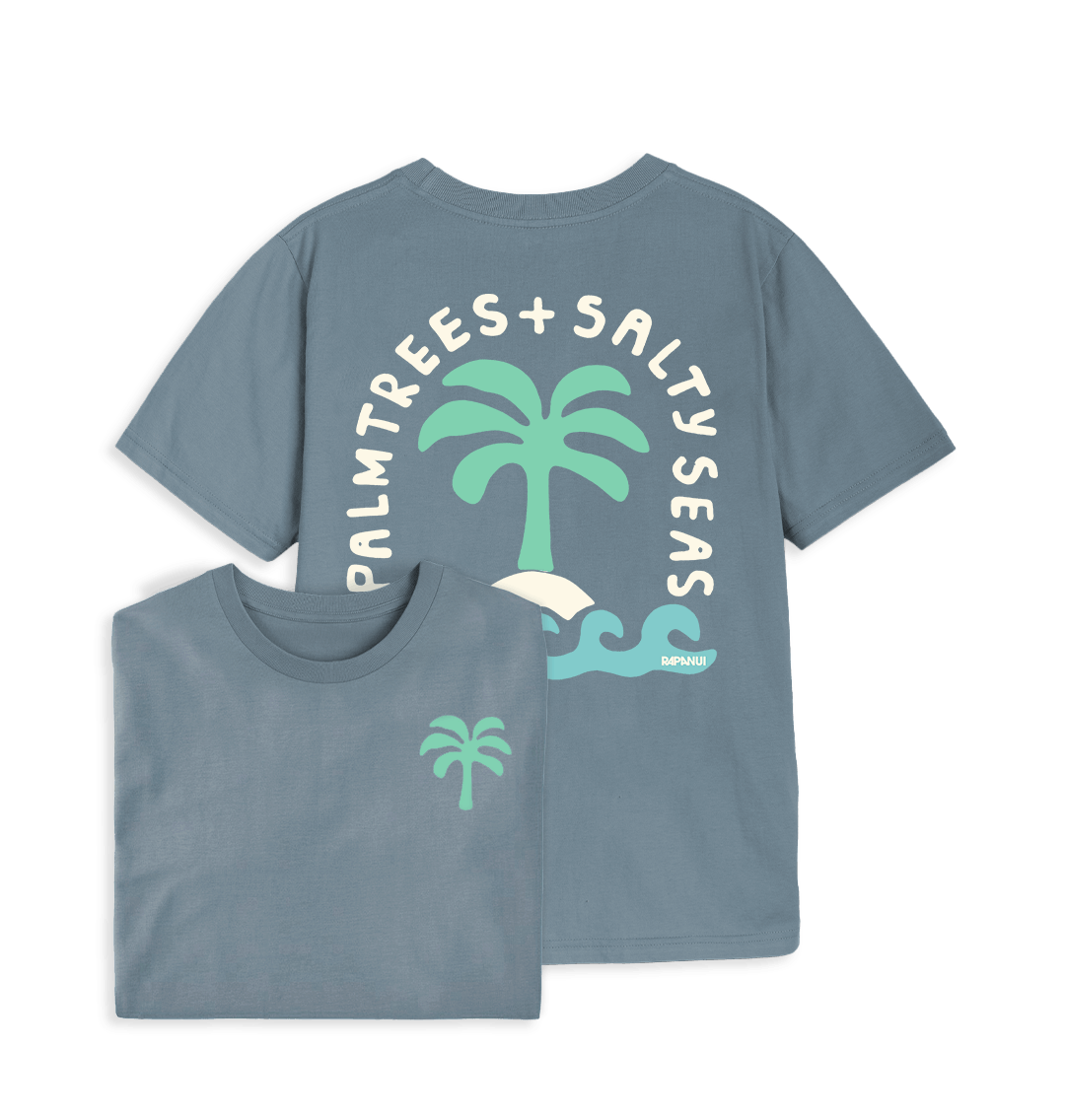 Stone Blue Printed T-shirt Front