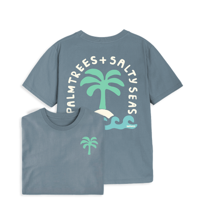 Stone Blue Printed T-shirt Front