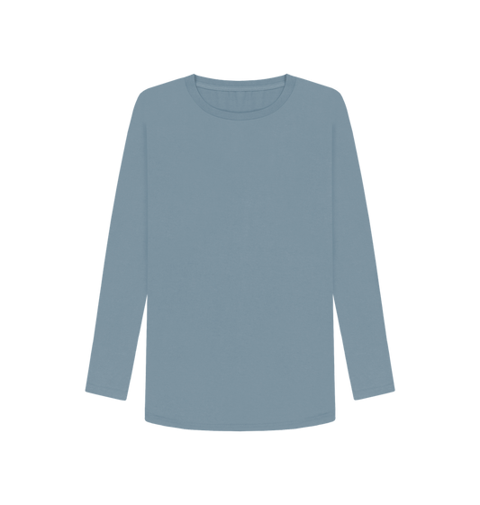 Stone Blue Printed Long Sleeve T Shirt