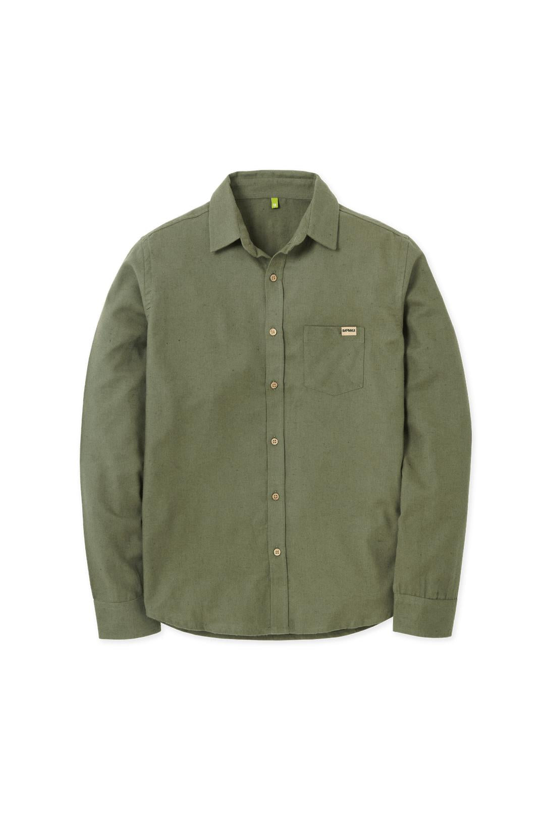 Khaki Recycled Flannel Shirt