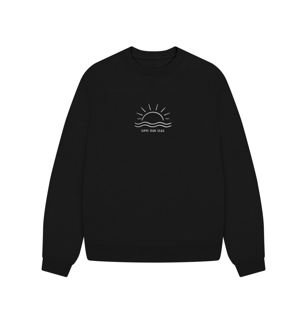 Black Printed Sweater Front
