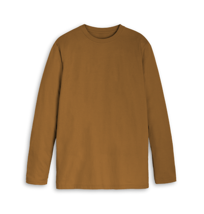 Brown Printed Long Sleeve T Shirt Front