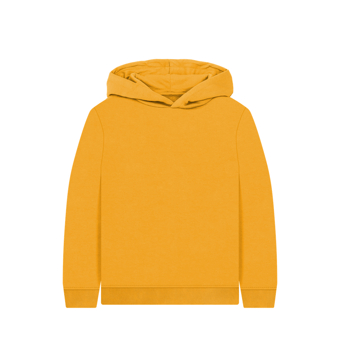 Mustard Printed Kids Hoodie Front