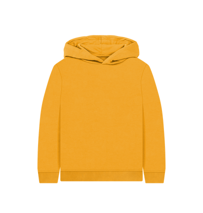 Mustard Printed Kids Hoodie Front