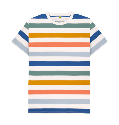 Multicolour Stripes Printed Premium T-Shirt Front