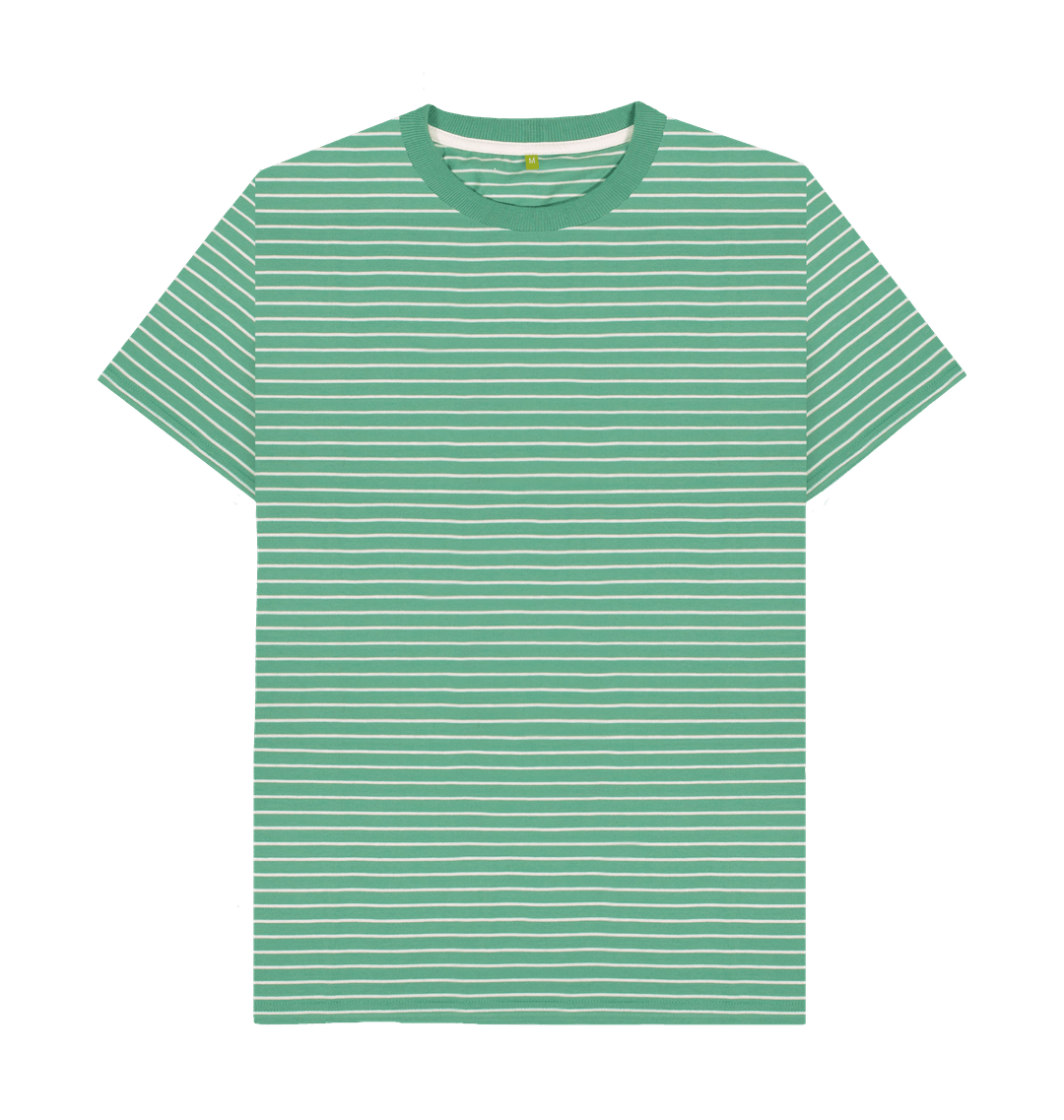 Green Stripes Printed Premium T-Shirt Front