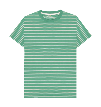 Green Stripes Printed Premium T-Shirt Front