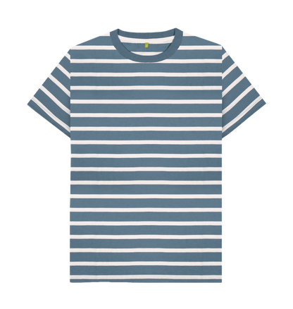 Blue Stripes Printed Premium T-Shirt Front