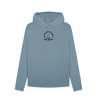 Stone Blue Printed Hoody Front