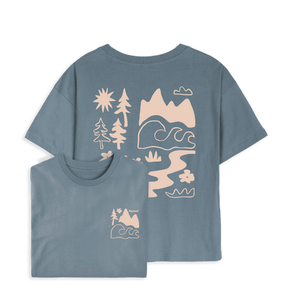 Stone Blue Printed T-shirt Front