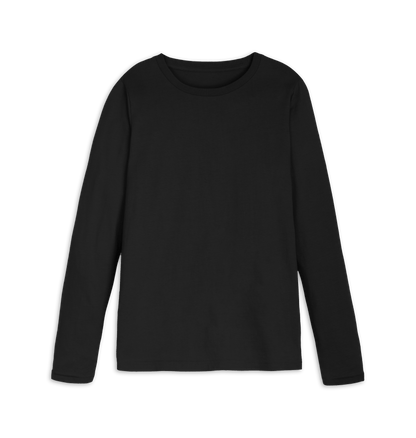 Black Printed Long Sleeve T Shirt Front