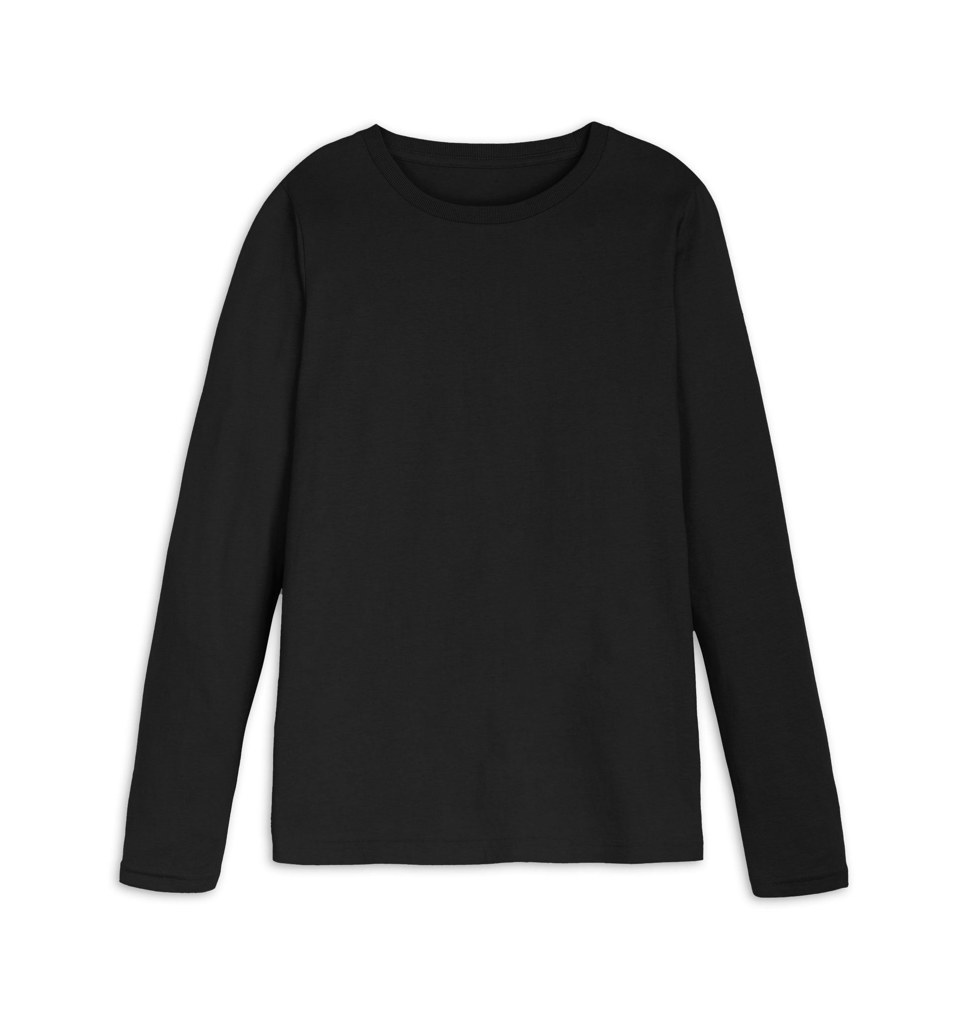 Black Printed Long Sleeve T Shirt Front