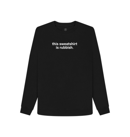 Black Recycled Printed Sweater Front